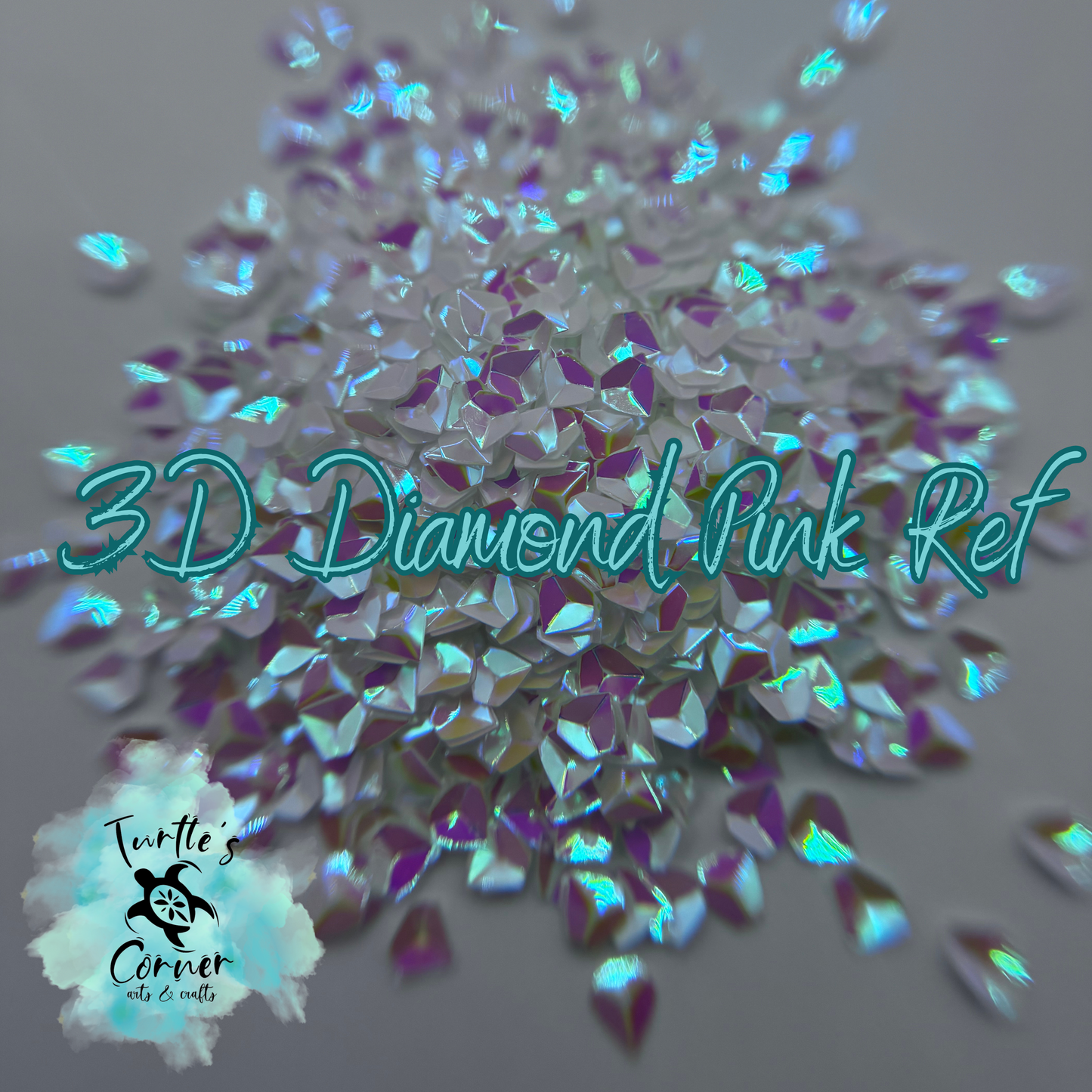 3D Diamond Pink Reflection