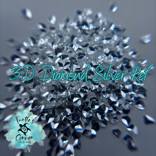 3D Diamond Silver Reflection
