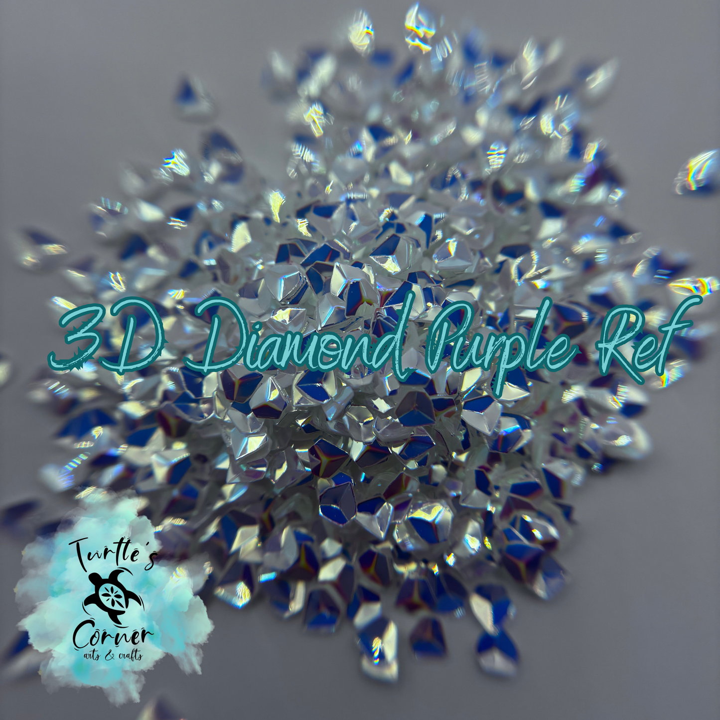3D Diamond Purple Reflection